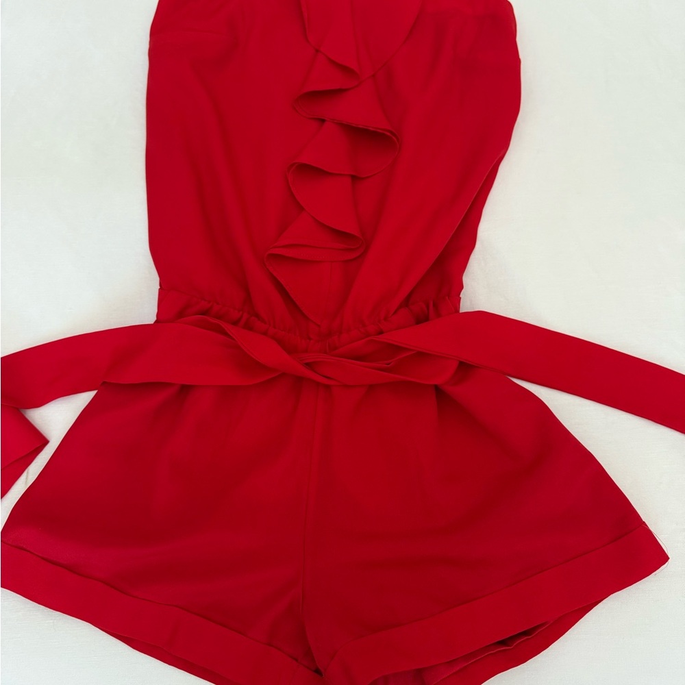 Express Red Ruffle Women Shorts